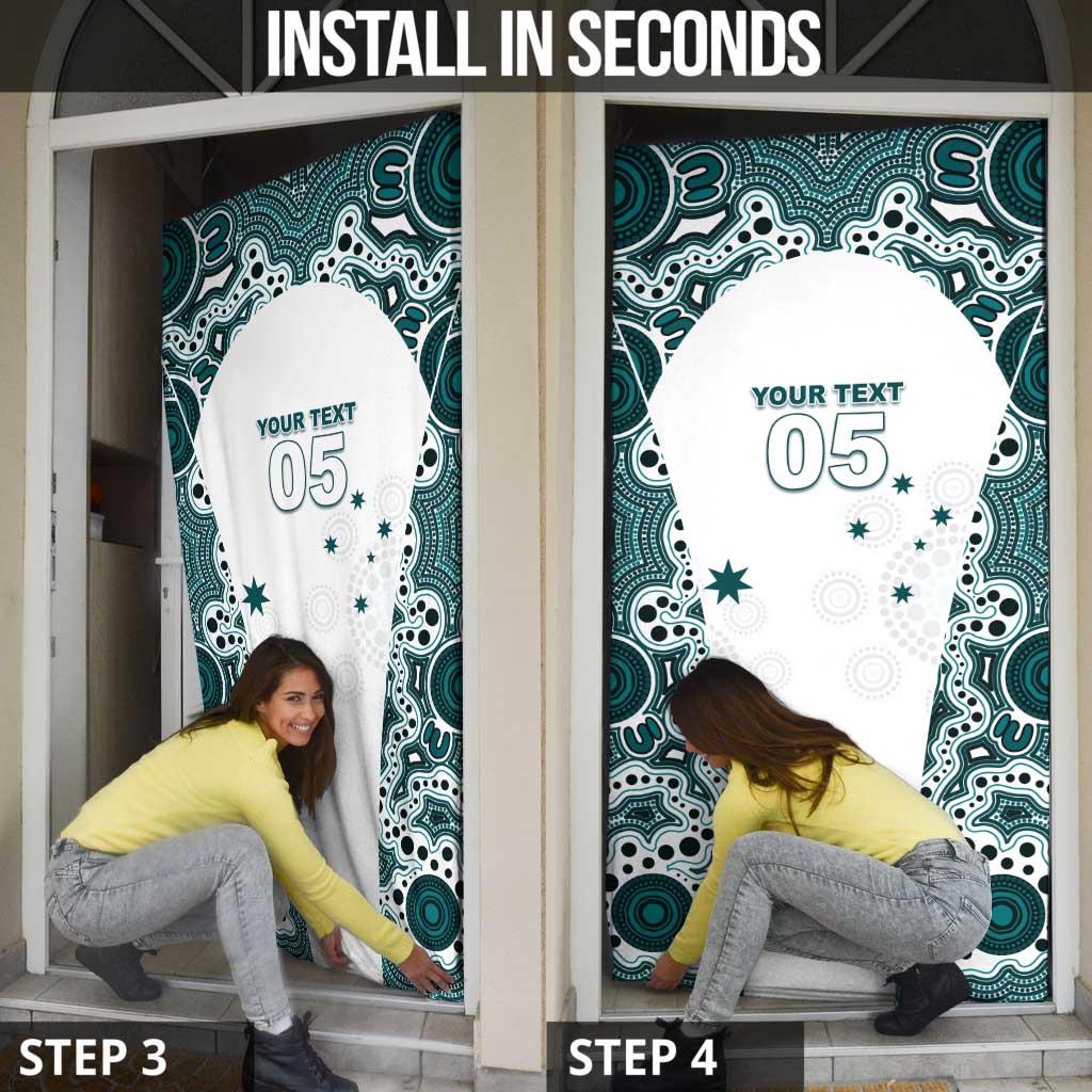 Custom Australia Rugby 2026 Door Cover Go Wallabies Aboriginal Pattern White Version - Aussie Hoodie