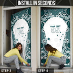 Custom Australia Rugby 2026 Door Cover Go Wallabies Aboriginal Pattern White Version - Aussie Hoodie