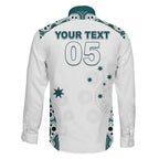 Custom Australia Rugby 2026 Family Matching Mermaid Dress and Hawaiian Shirt Go Wallabies Aboriginal Pattern White Version - Aussie Hoodie