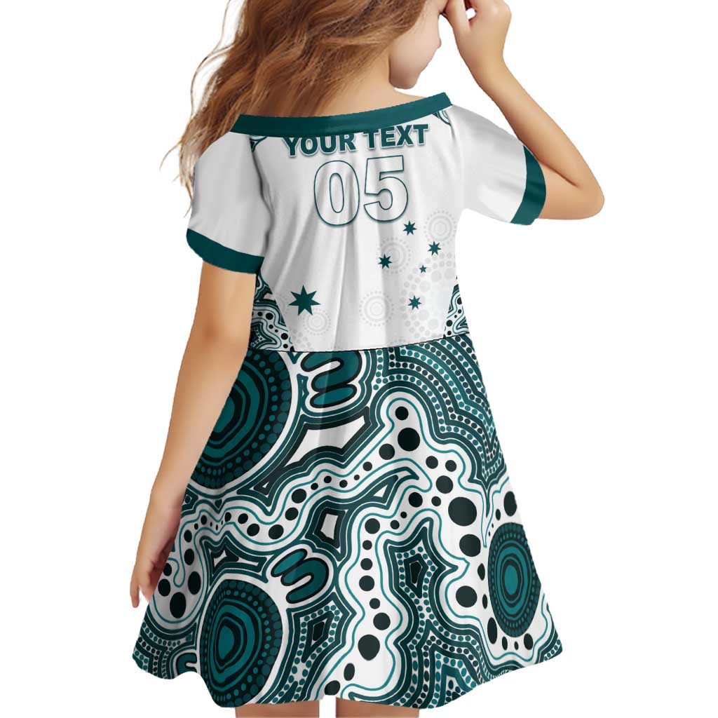 Custom Australia Rugby 2026 Family Matching Off Shoulder Maxi Dress and Hawaiian Shirt Go Wallabies Aboriginal Pattern White Version - Aussie Hoodie