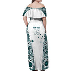 Custom Australia Rugby 2026 Family Matching Off Shoulder Maxi Dress and Hawaiian Shirt Go Wallabies Aboriginal Pattern White Version - Aussie Hoodie