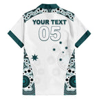 Custom Australia Rugby 2026 Family Matching Short Sleeve Bodycon Dress and Hawaiian Shirt Go Wallabies Aboriginal Pattern White Version - Aussie Hoodie