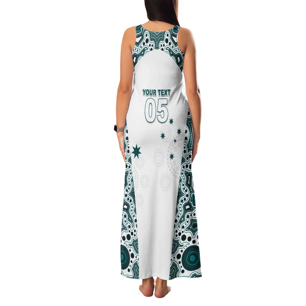 Custom Australia Rugby 2026 Family Matching Tank Maxi Dress and Hawaiian Shirt Go Wallabies Aboriginal Pattern White Version - Aussie Hoodie