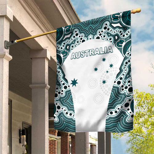 Australia Rugby 2026 Garden Flag Go Wallabies Aboriginal Pattern White Version - Aussie Hoodie