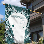 Australia Rugby 2026 Garden Flag Go Wallabies Aboriginal Pattern White Version - Aussie Hoodie