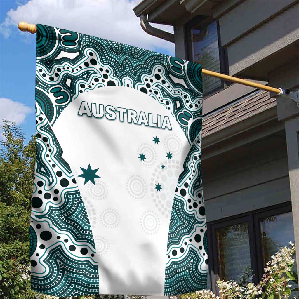 Australia Rugby 2026 Garden Flag Go Wallabies Aboriginal Pattern White Version - Aussie Hoodie