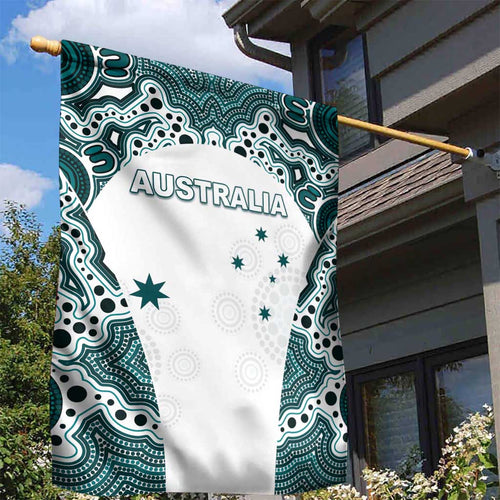Australia Rugby 2026 Garden Flag Go Wallabies Aboriginal Pattern White Version - Aussie Hoodie