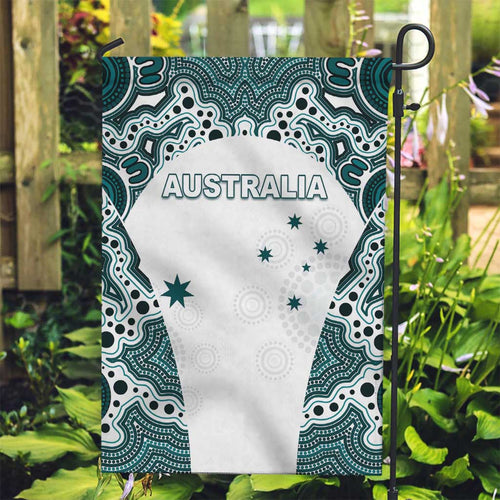 Australia Rugby 2026 Garden Flag Go Wallabies Aboriginal Pattern White Version - Aussie Hoodie