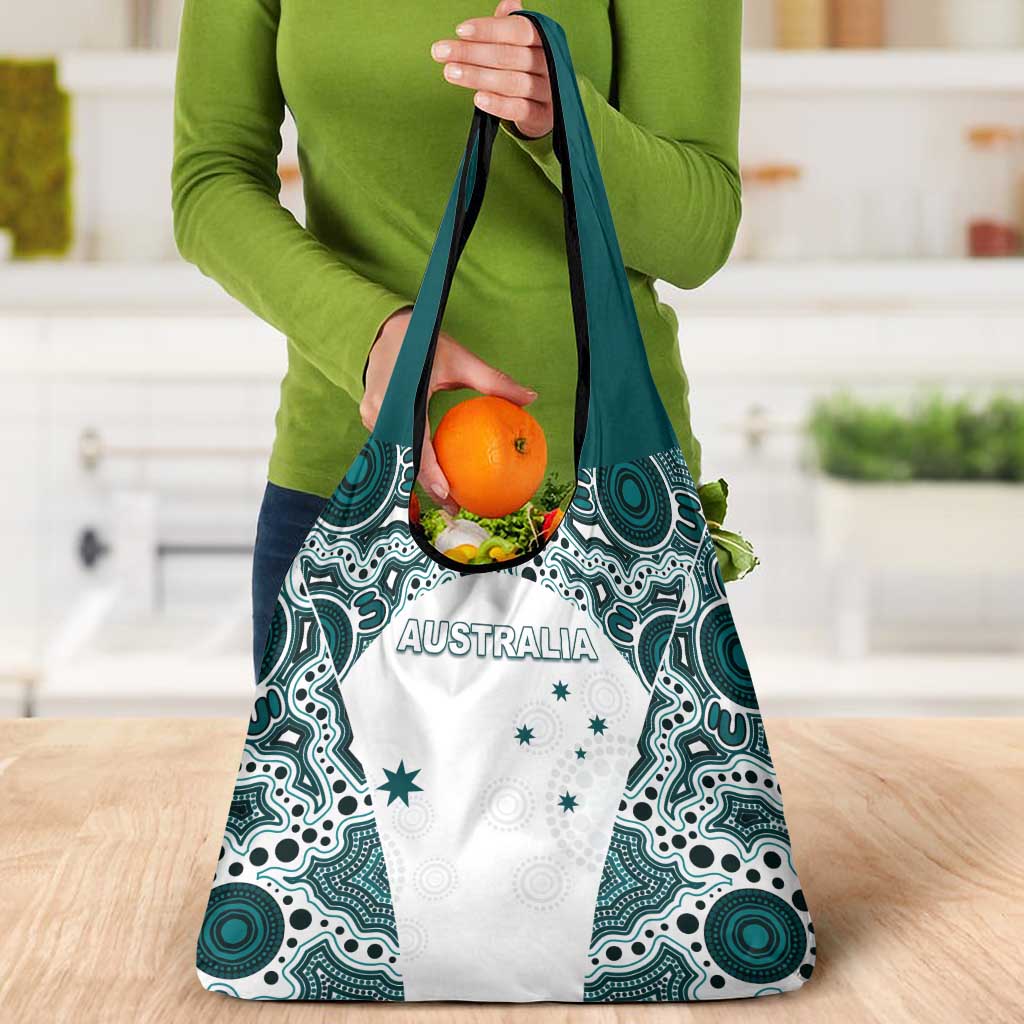 Australia Rugby 2026 Grocery Bag Go Wallabies Aboriginal Pattern White Version - Aussie Hoodie