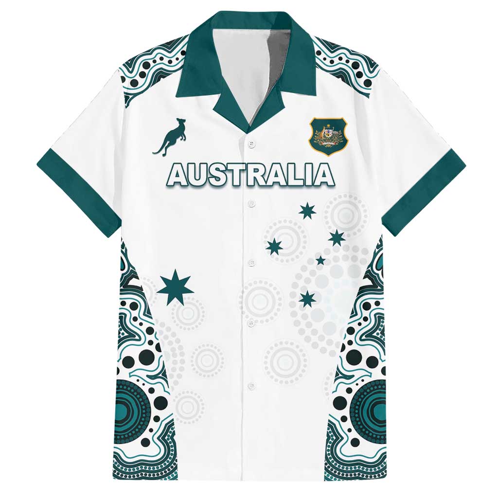 Custom Australia Rugby 2026 Hawaiian Shirt Go Wallabies Aboriginal Pattern White Version - Aussie Hoodie