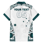 Custom Australia Rugby 2026 Hawaiian Shirt Go Wallabies Aboriginal Pattern White Version - Aussie Hoodie