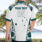 Custom Australia Rugby 2026 Hawaiian Shirt Go Wallabies Aboriginal Pattern White Version - Aussie Hoodie
