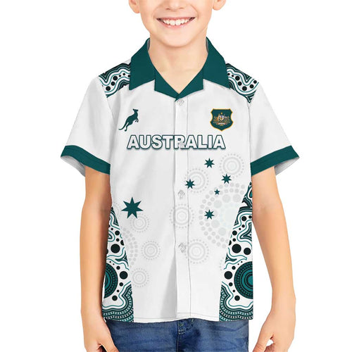 Custom Australia Rugby 2026 Hawaiian Shirt Go Wallabies Aboriginal Pattern White Version - Aussie Hoodie