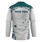 Custom Australia Rugby 2026 Hockey Jersey Go Wallabies Aboriginal Pattern White Version - Aussie Hoodie