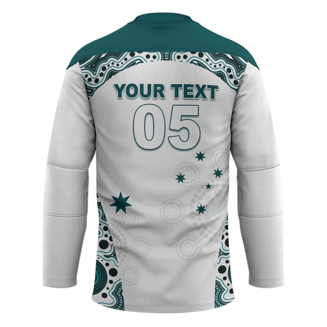 Custom Australia Rugby 2026 Hockey Jersey Go Wallabies Aboriginal Pattern White Version - Aussie Hoodie