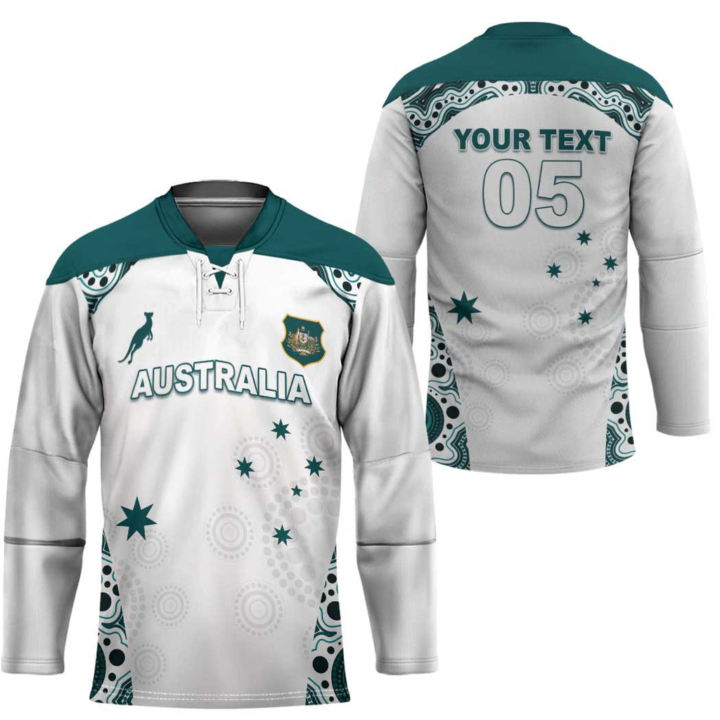 Custom Australia Rugby 2026 Hockey Jersey Go Wallabies Aboriginal Pattern White Version - Aussie Hoodie