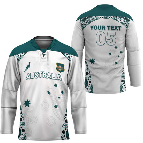 Custom Australia Rugby 2026 Hockey Jersey Go Wallabies Aboriginal Pattern White Version - Aussie Hoodie