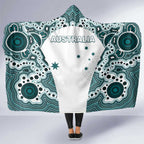 Australia Rugby 2026 Hooded Blanket Go Wallabies Aboriginal Pattern White Version - Aussie Hoodie