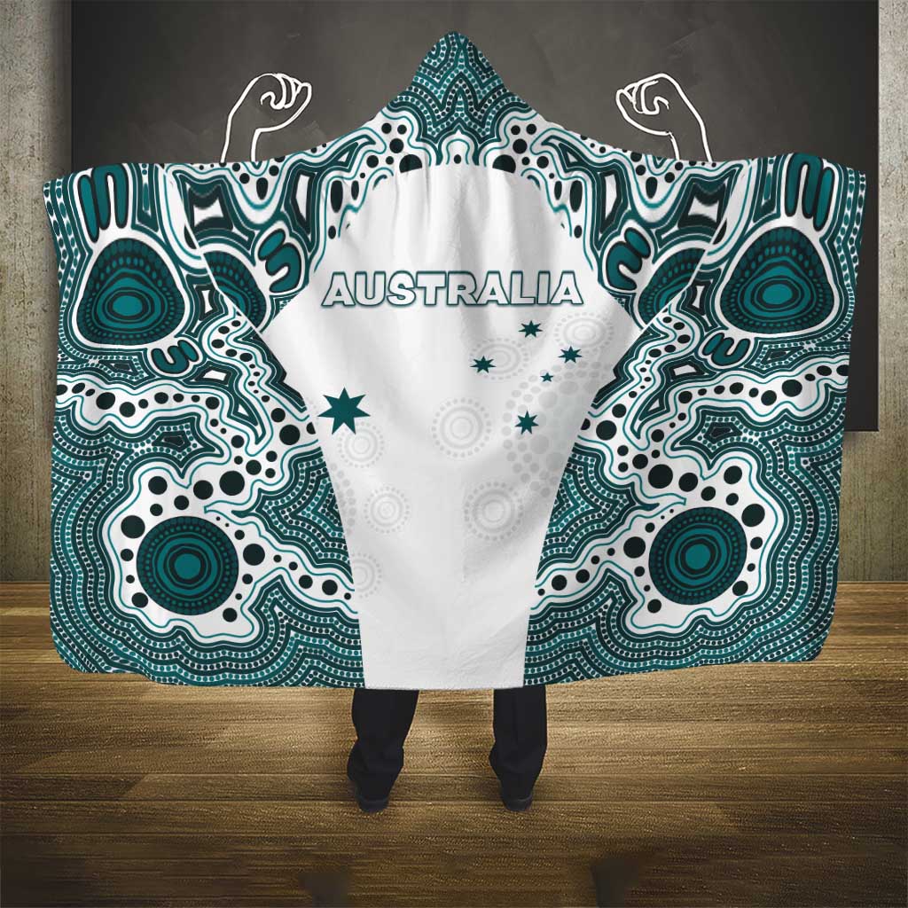 Australia Rugby 2026 Hooded Blanket Go Wallabies Aboriginal Pattern White Version - Aussie Hoodie