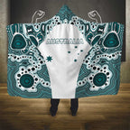 Australia Rugby 2026 Hooded Blanket Go Wallabies Aboriginal Pattern White Version - Aussie Hoodie