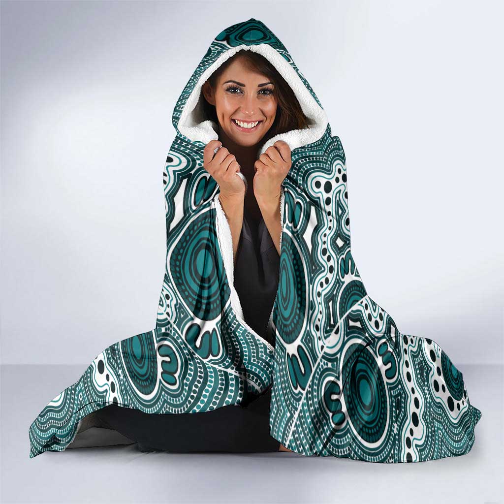 Australia Rugby 2026 Hooded Blanket Go Wallabies Aboriginal Pattern White Version - Aussie Hoodie