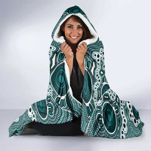 Australia Rugby 2026 Hooded Blanket Go Wallabies Aboriginal Pattern White Version - Aussie Hoodie