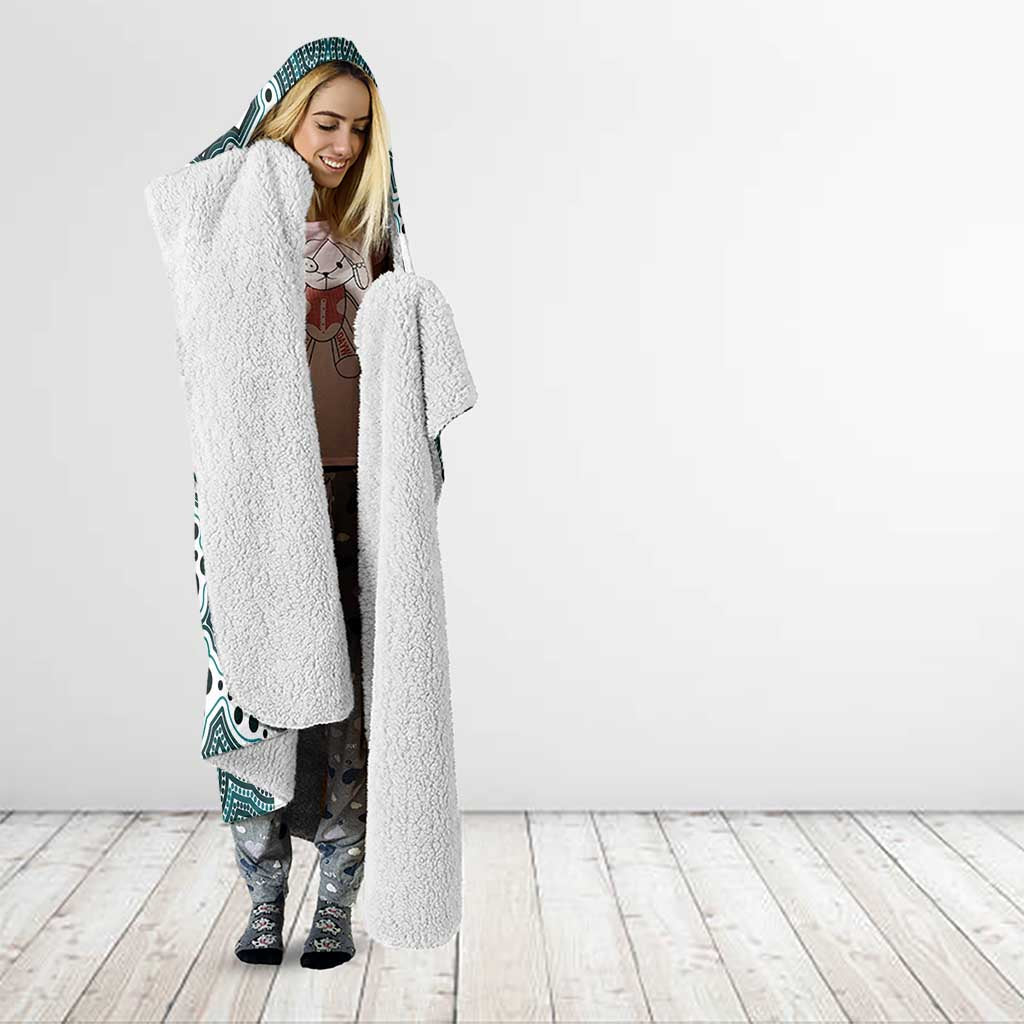 Australia Rugby 2026 Hooded Blanket Go Wallabies Aboriginal Pattern White Version - Aussie Hoodie