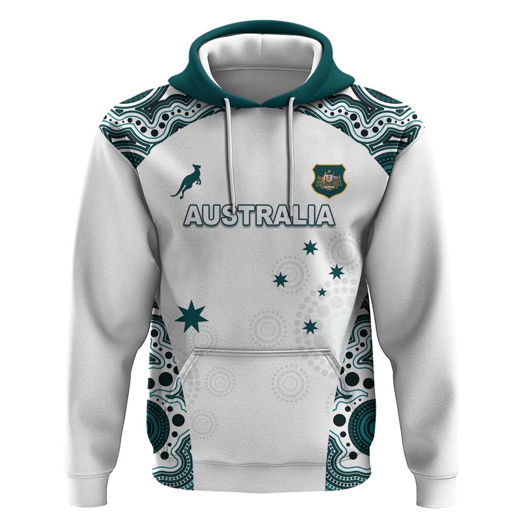 Custom Australia Rugby 2026 Hoodie Go Wallabies Aboriginal Pattern White Version - Aussie Hoodie
