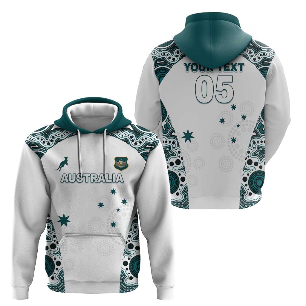 Custom Australia Rugby 2026 Hoodie Go Wallabies Aboriginal Pattern White Version - Aussie Hoodie