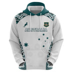 Custom Australia Rugby 2026 Hoodie Go Wallabies Aboriginal Pattern White Version - Aussie Hoodie