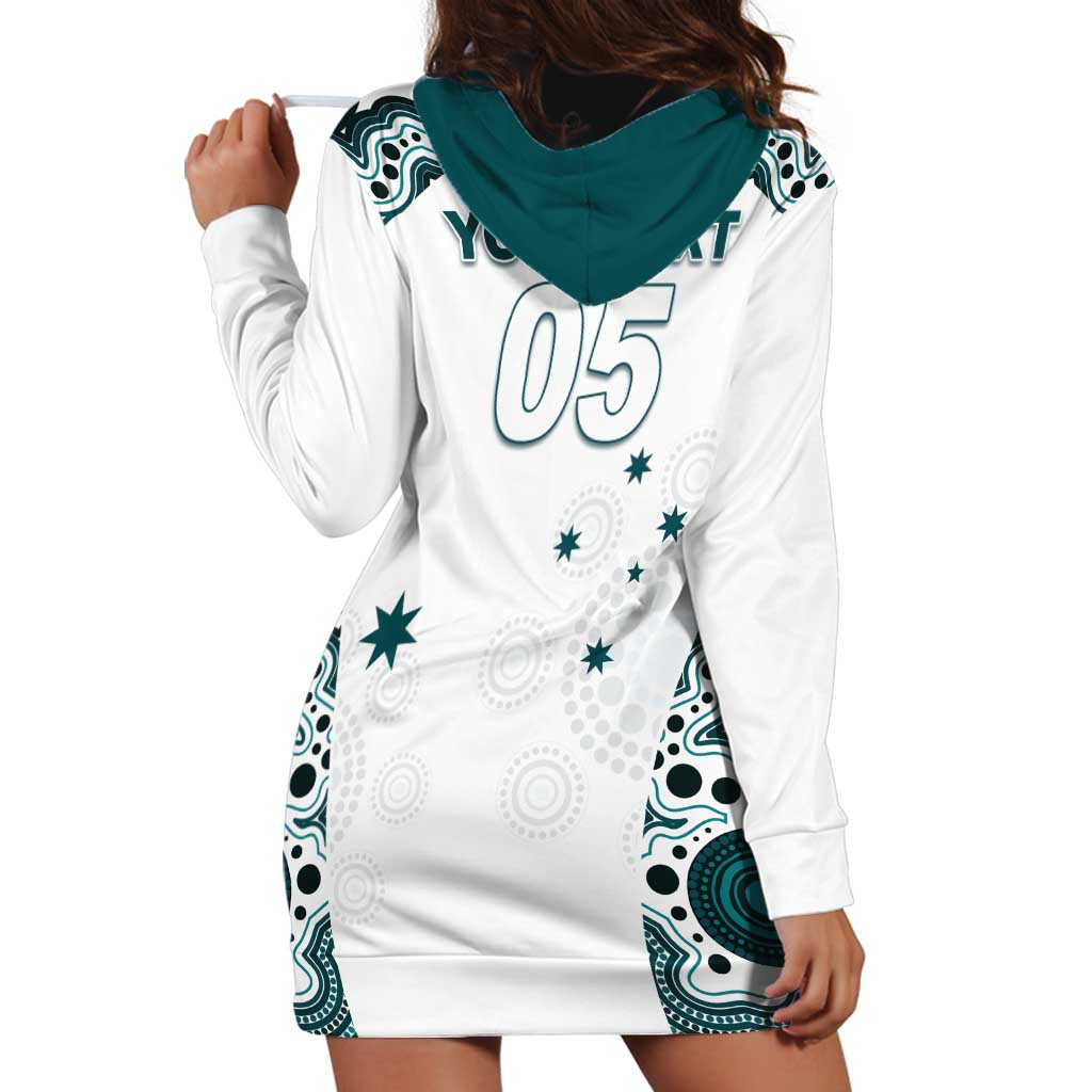 Custom Australia Rugby 2026 Hoodie Dress Go Wallabies Aboriginal Pattern White Version - Aussie Hoodie