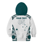 Custom Australia Rugby 2026 Kid Hoodie Go Wallabies Aboriginal Pattern White Version - Aussie Hoodie