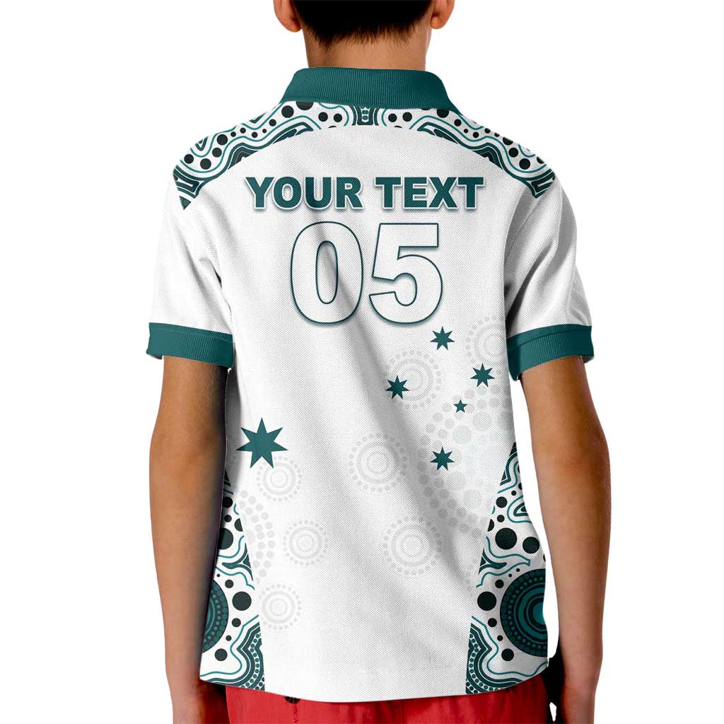 Custom Australia Rugby 2026 Kid Polo Shirt Go Wallabies Aboriginal Pattern White Version - Aussie Hoodie