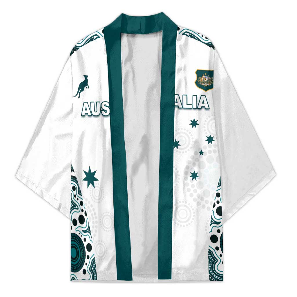 Custom Australia Rugby 2026 Kimono Go Wallabies Aboriginal Pattern White Version - Aussie Hoodie