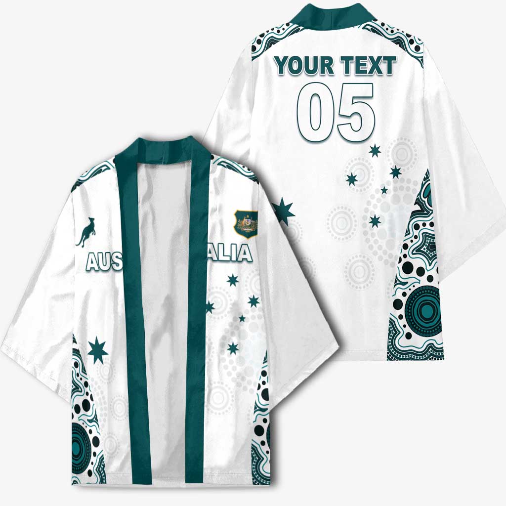Custom Australia Rugby 2026 Kimono Go Wallabies Aboriginal Pattern White Version - Aussie Hoodie