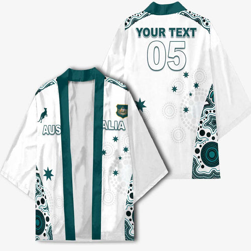 Custom Australia Rugby 2026 Kimono Go Wallabies Aboriginal Pattern White Version - Aussie Hoodie