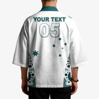 Custom Australia Rugby 2026 Kimono Go Wallabies Aboriginal Pattern White Version - Aussie Hoodie