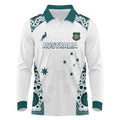 Custom Australia Rugby 2026 Long Sleeve Polo Shirt Go Wallabies Aboriginal Pattern White Version - Aussie Hoodie