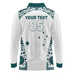 Custom Australia Rugby 2026 Long Sleeve Polo Shirt Go Wallabies Aboriginal Pattern White Version - Aussie Hoodie