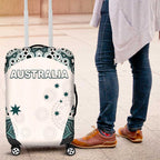 Australia Rugby 2026 Luggage Cover Go Wallabies Aboriginal Pattern White Version - Aussie Hoodie
