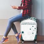Australia Rugby 2026 Luggage Cover Go Wallabies Aboriginal Pattern White Version - Aussie Hoodie