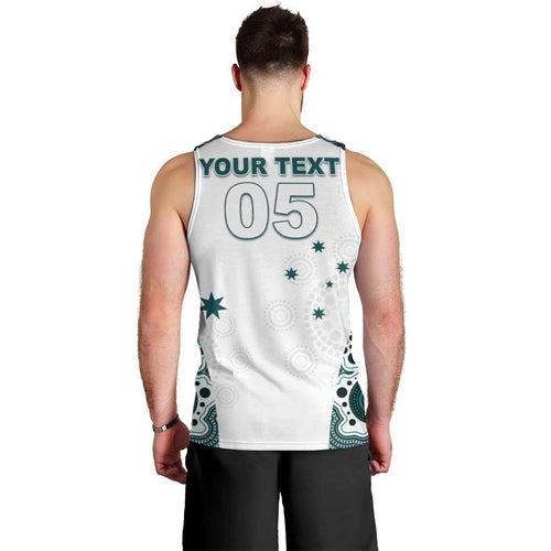 Custom Australia Rugby 2026 Men Tank Top Go Wallabies Aboriginal Pattern White Version - Aussie Hoodie