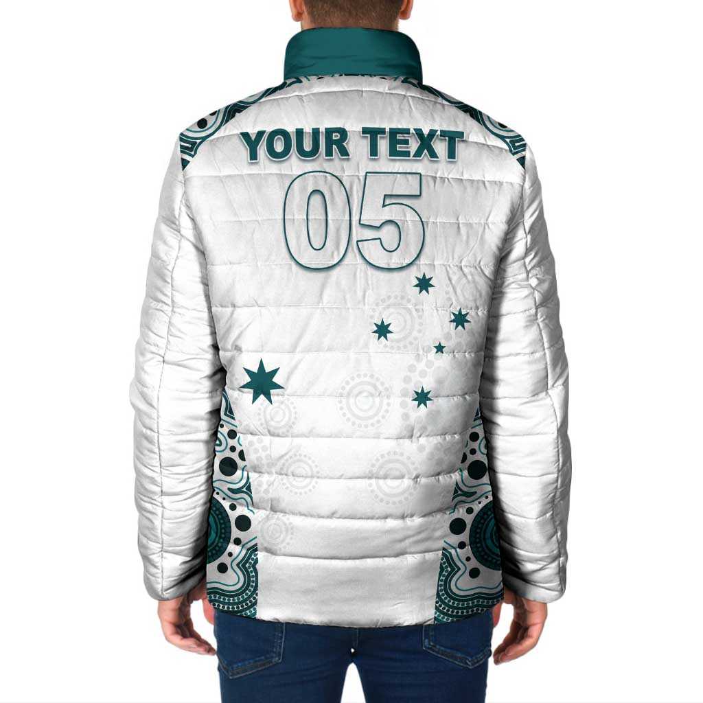 Custom Australia Rugby 2026 Padded Jacket Go Wallabies Aboriginal Pattern White Version - Aussie Hoodie