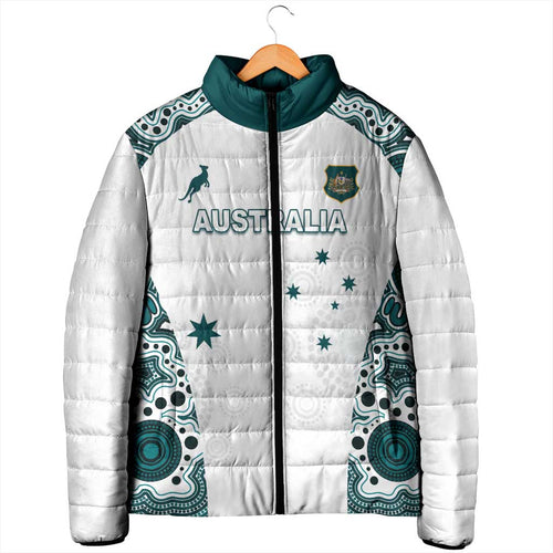 Custom Australia Rugby 2026 Padded Jacket Go Wallabies Aboriginal Pattern White Version - Aussie Hoodie