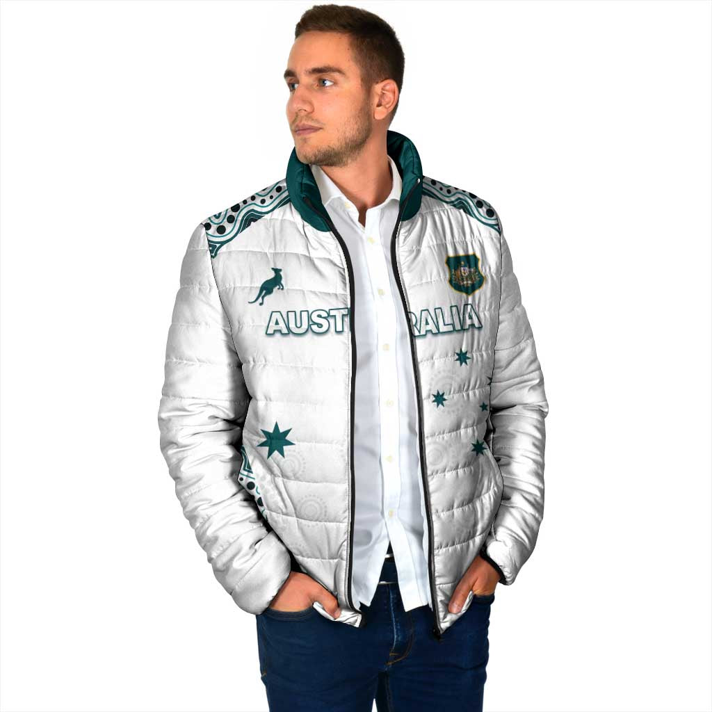 Custom Australia Rugby 2026 Padded Jacket Go Wallabies Aboriginal Pattern White Version - Aussie Hoodie
