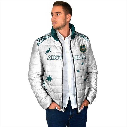 Custom Australia Rugby 2026 Padded Jacket Go Wallabies Aboriginal Pattern White Version - Aussie Hoodie
