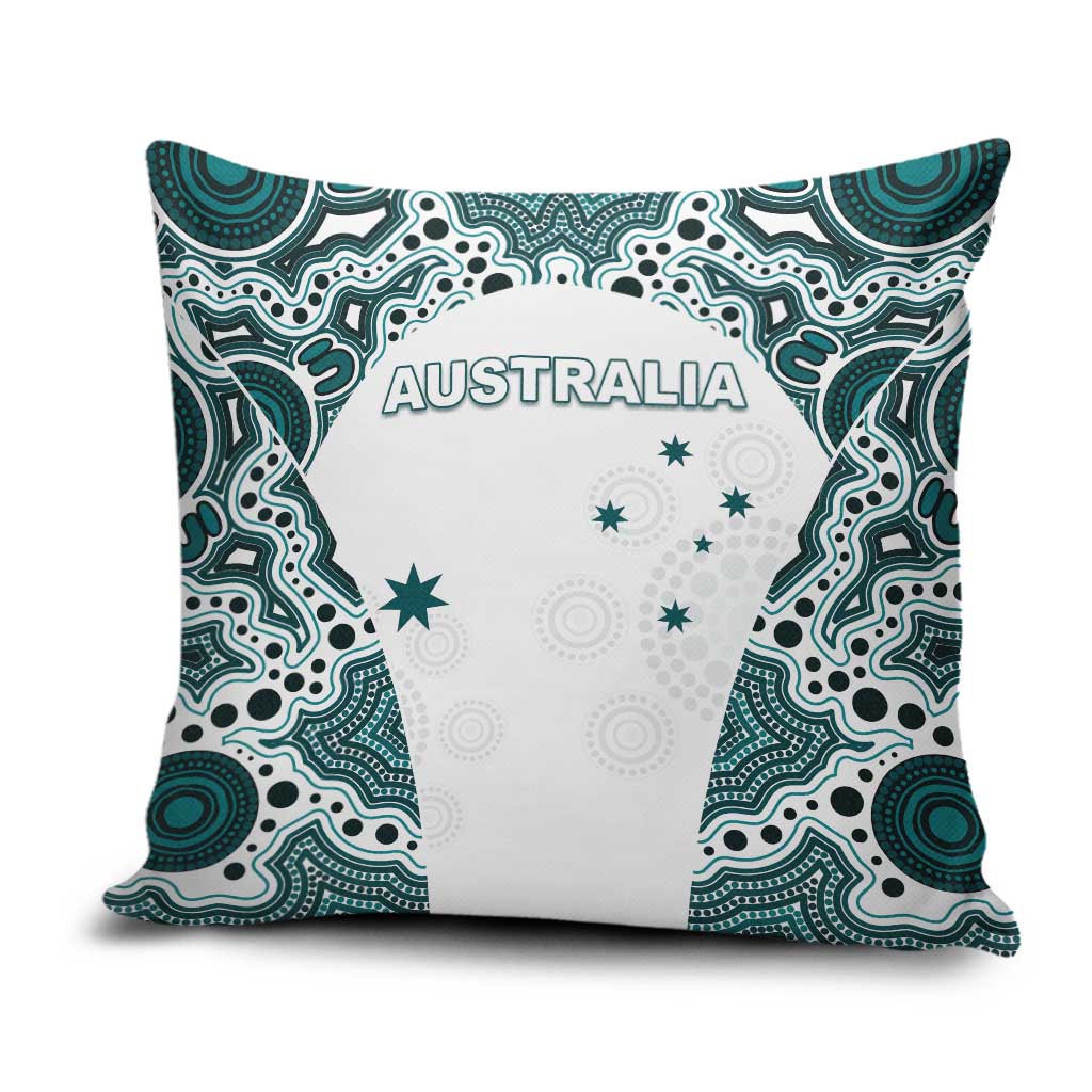 Australia Rugby 2026 Pillow Cover Go Wallabies Aboriginal Pattern White Version - Aussie Hoodie
