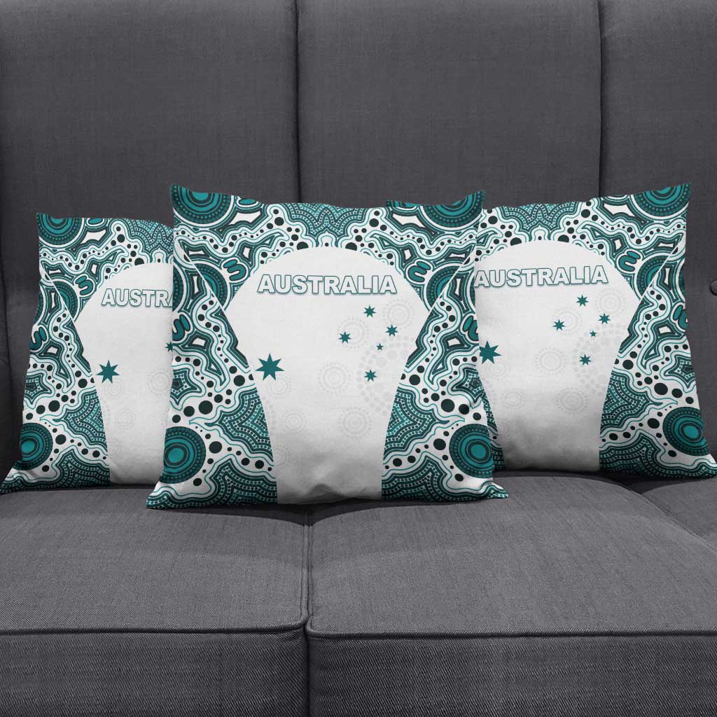 Australia Rugby 2026 Pillow Cover Go Wallabies Aboriginal Pattern White Version - Aussie Hoodie
