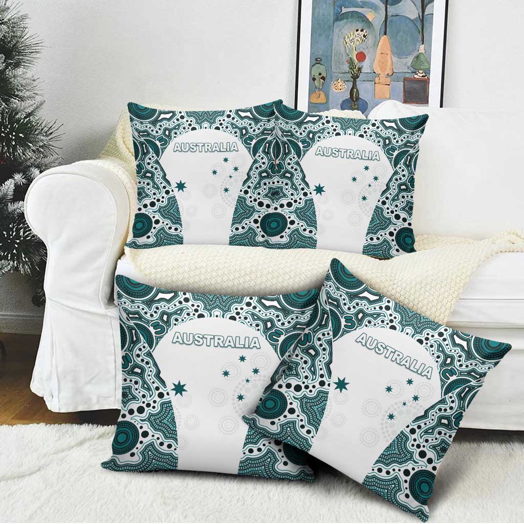 Australia Rugby 2026 Pillow Cover Go Wallabies Aboriginal Pattern White Version - Aussie Hoodie