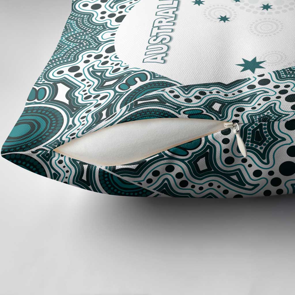 Australia Rugby 2026 Pillow Cover Go Wallabies Aboriginal Pattern White Version - Aussie Hoodie